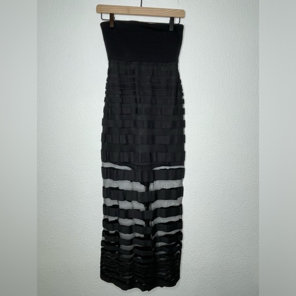 Alexis Black Sheer Striped Maxi Dress - Picture 1 of 6